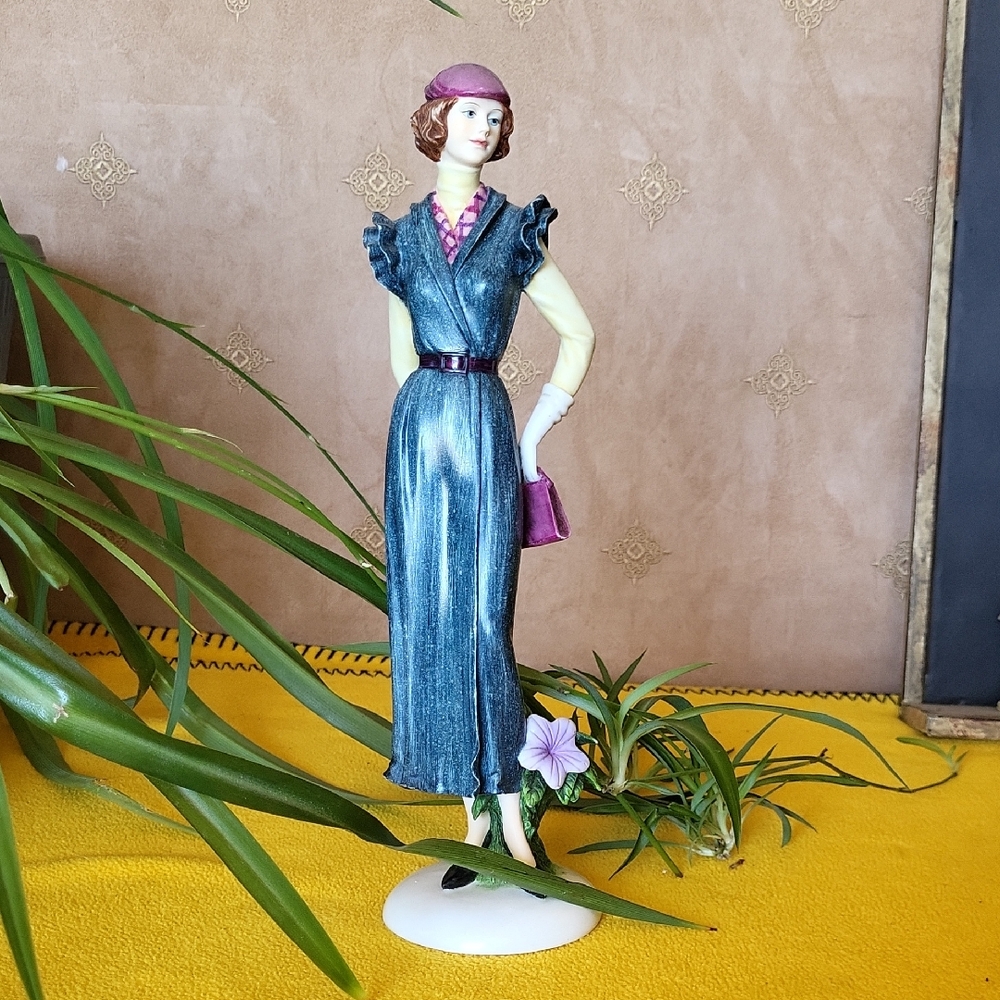 Vintage Style Figurine in Blue Dress